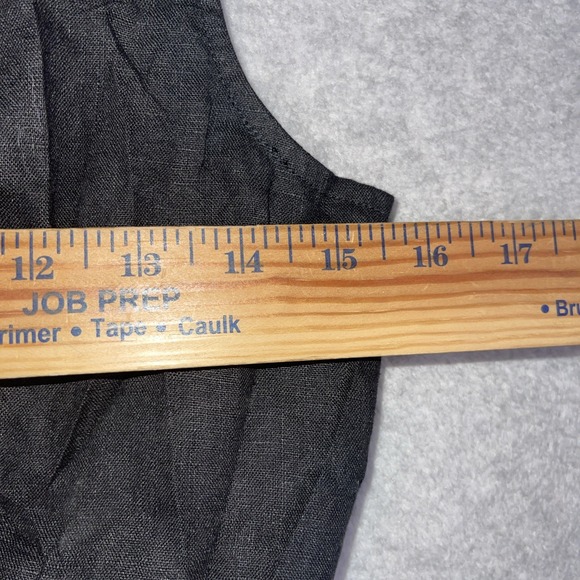 Dissh Linen Tie Front Sleeveless Crop Top Black Womens Size10 Minimalist Coastal - Picture 4 of 7